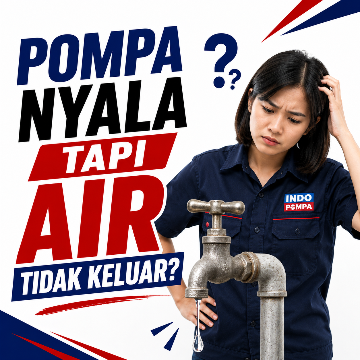 Pompa nyala tapi air tidak keluar