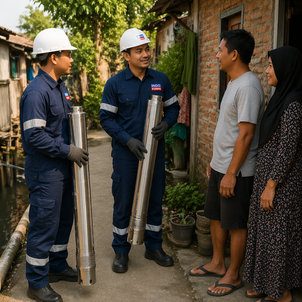 Sistem pompa irigasi pertanian Karawang